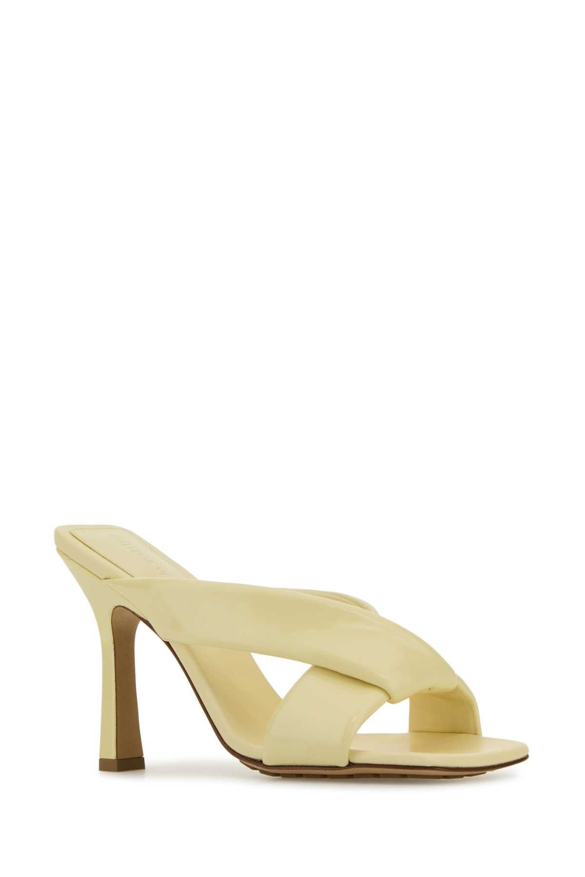 Bottega Veneta Pastel Yellow Leather Riva Mules Size US 10 / IT 40 - 2 Thumbnail