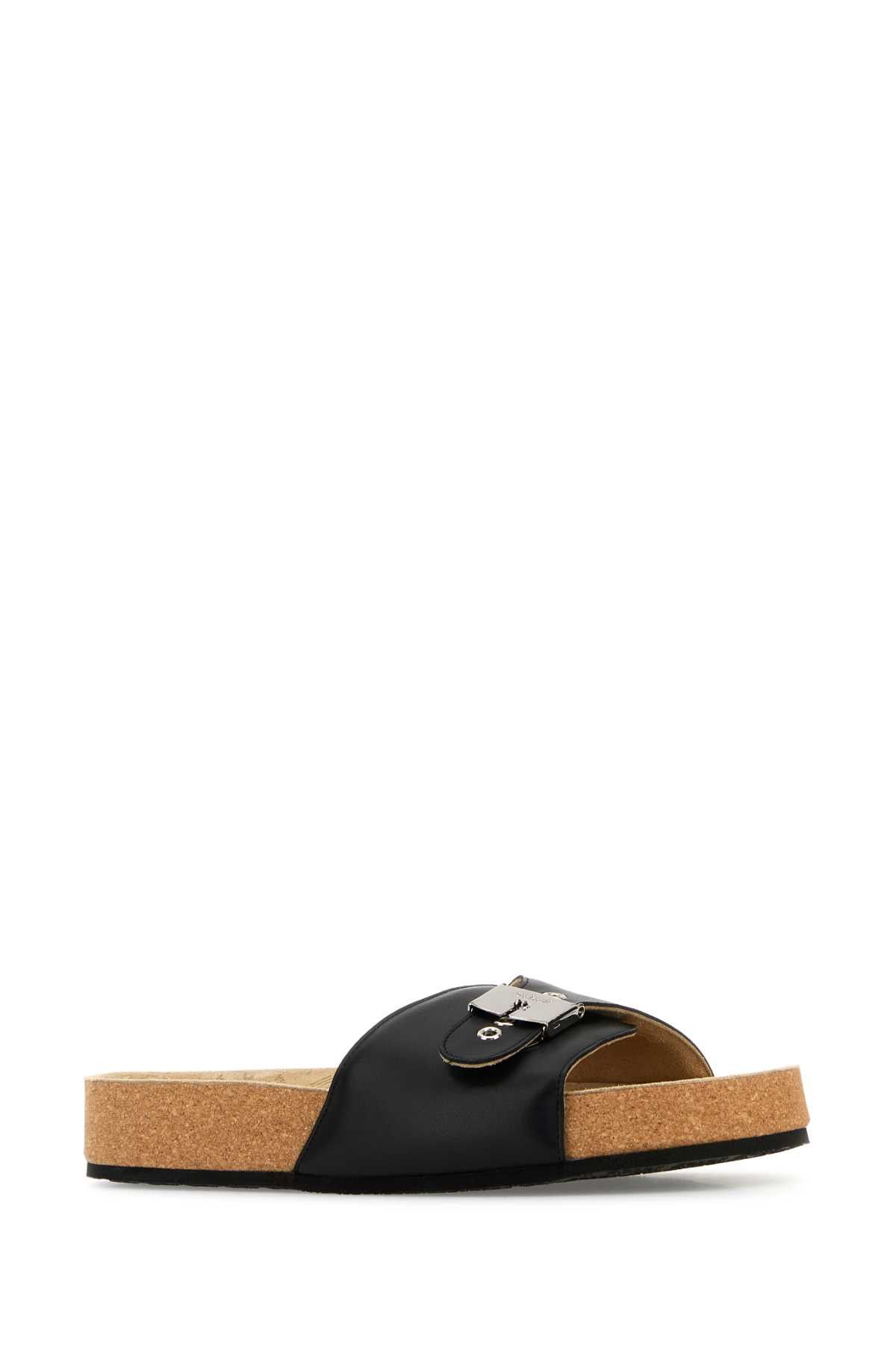 Balenciaga Black Leather Balenciaga X Sholl Slippers Size US 9 / EU 42 - 2 Thumbnail