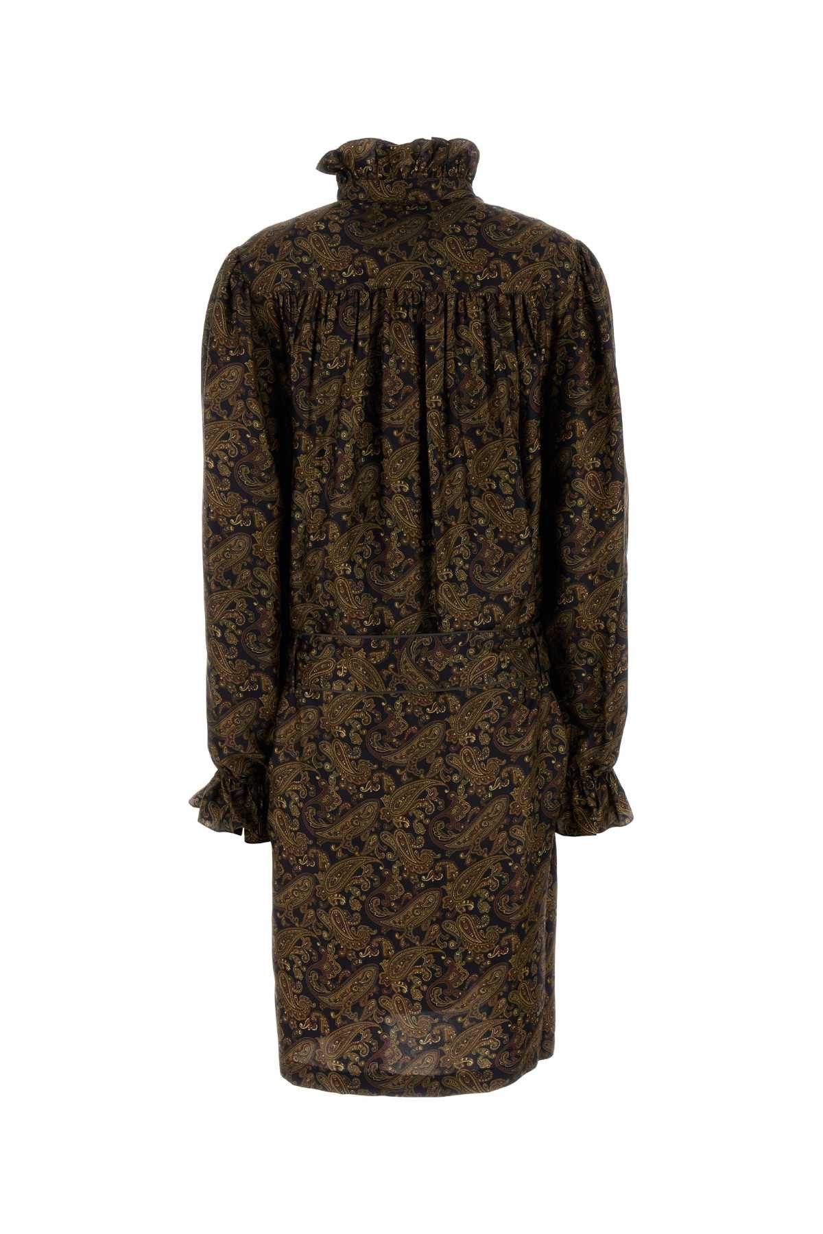 Saint Laurent Paris Printed Twill Dress Size S / US 4 / IT 40 - 2 Thumbnail
