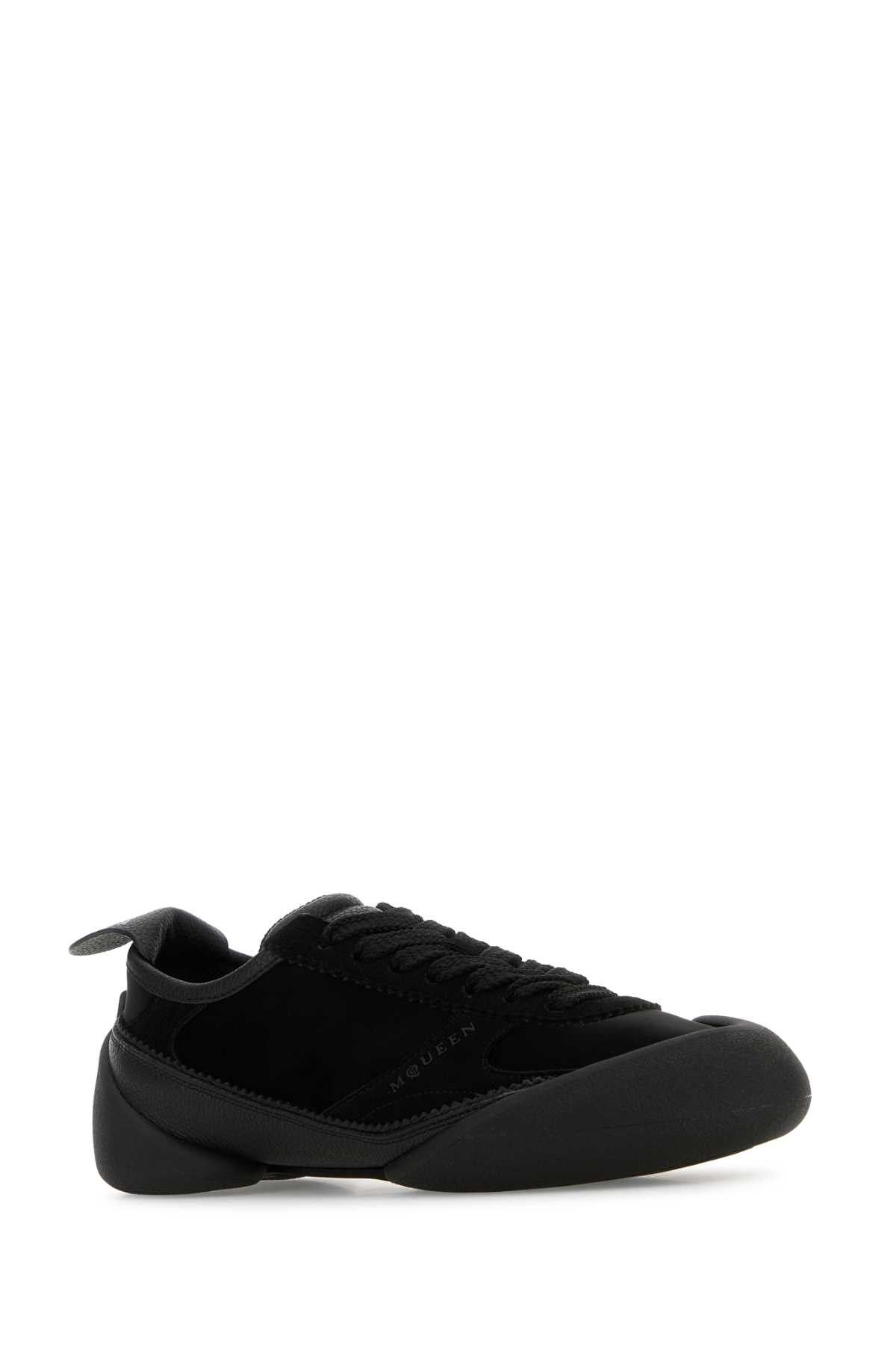 Alexander McQueen Black Canvas And Suede Sneakers Size US 6 / IT 36 - 2 Thumbnail
