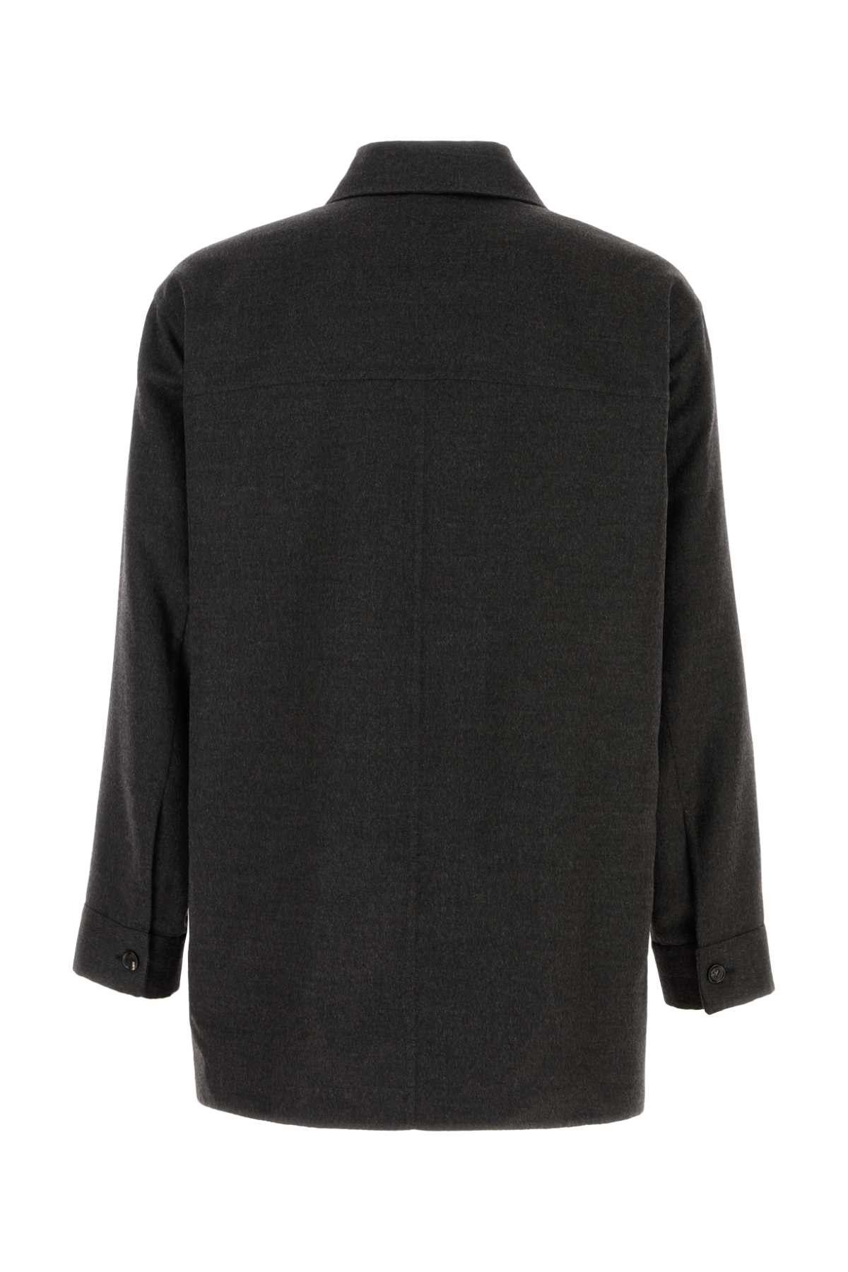 Bottega Veneta Dark Grey Flannel Shirt Size US L / EU 52-54 / 3 - 2 Thumbnail