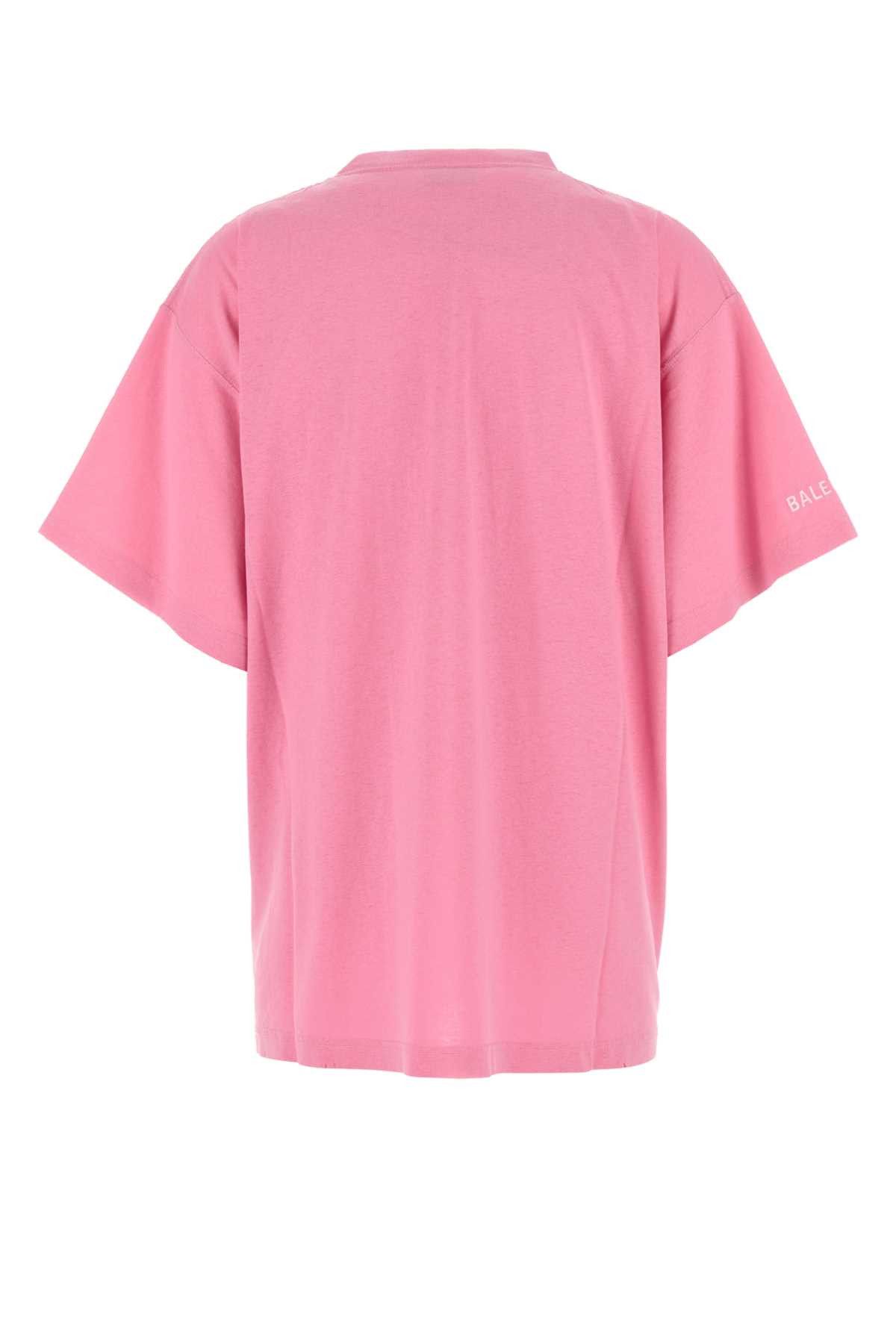 Balenciaga Pink Cotton Oversize T-Shirt Size L / US 10 / IT 46 - 2 Thumbnail