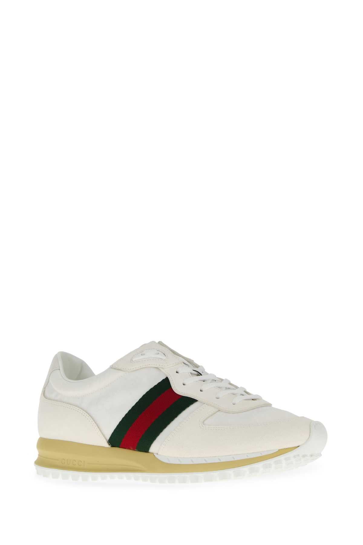 Gucci White Original Gg Fabric And Suede Gucci Re-Motion Sneakers Size US 9 / EU 42 - 2 Thumbnail