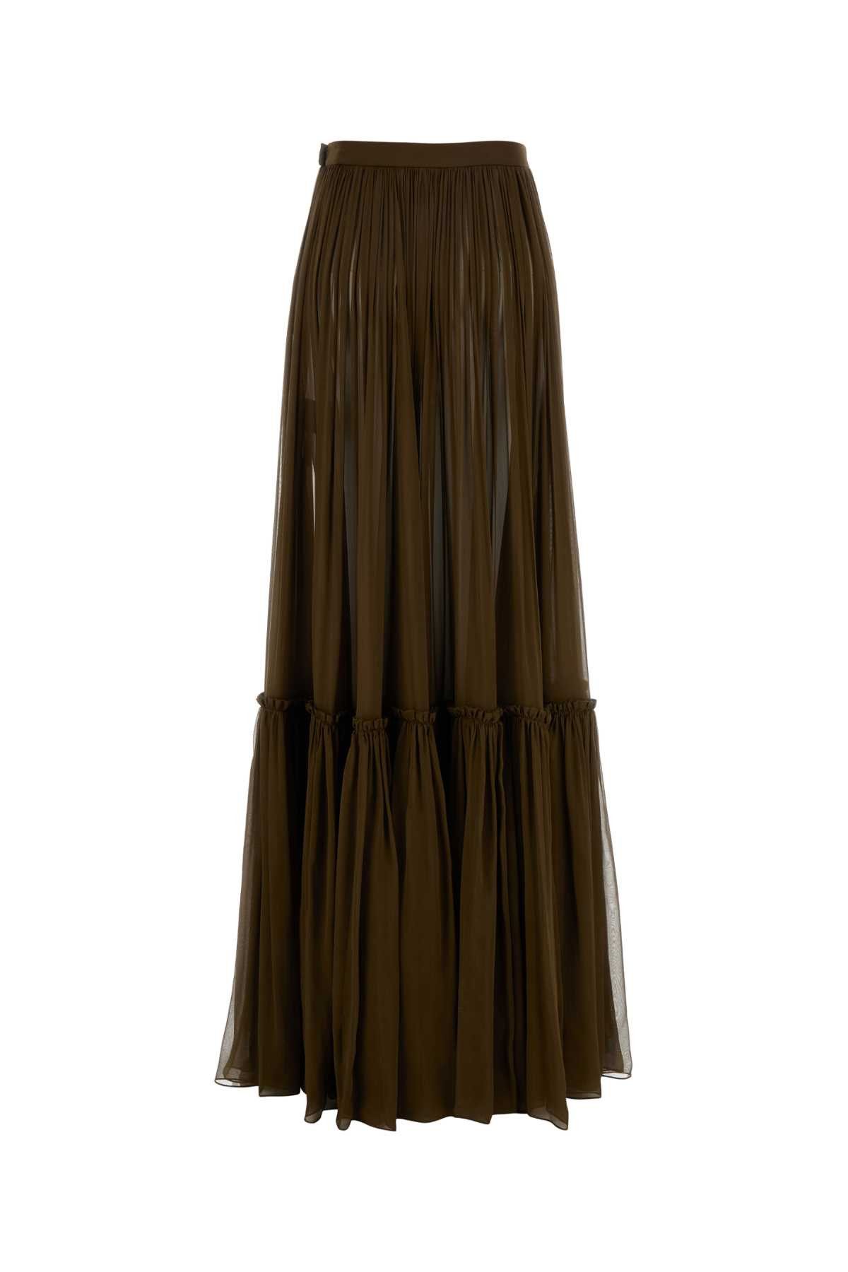 Saint Laurent Paris Brown Crepe Skirt Size 27" / US 4 / IT 40 - 2 Thumbnail