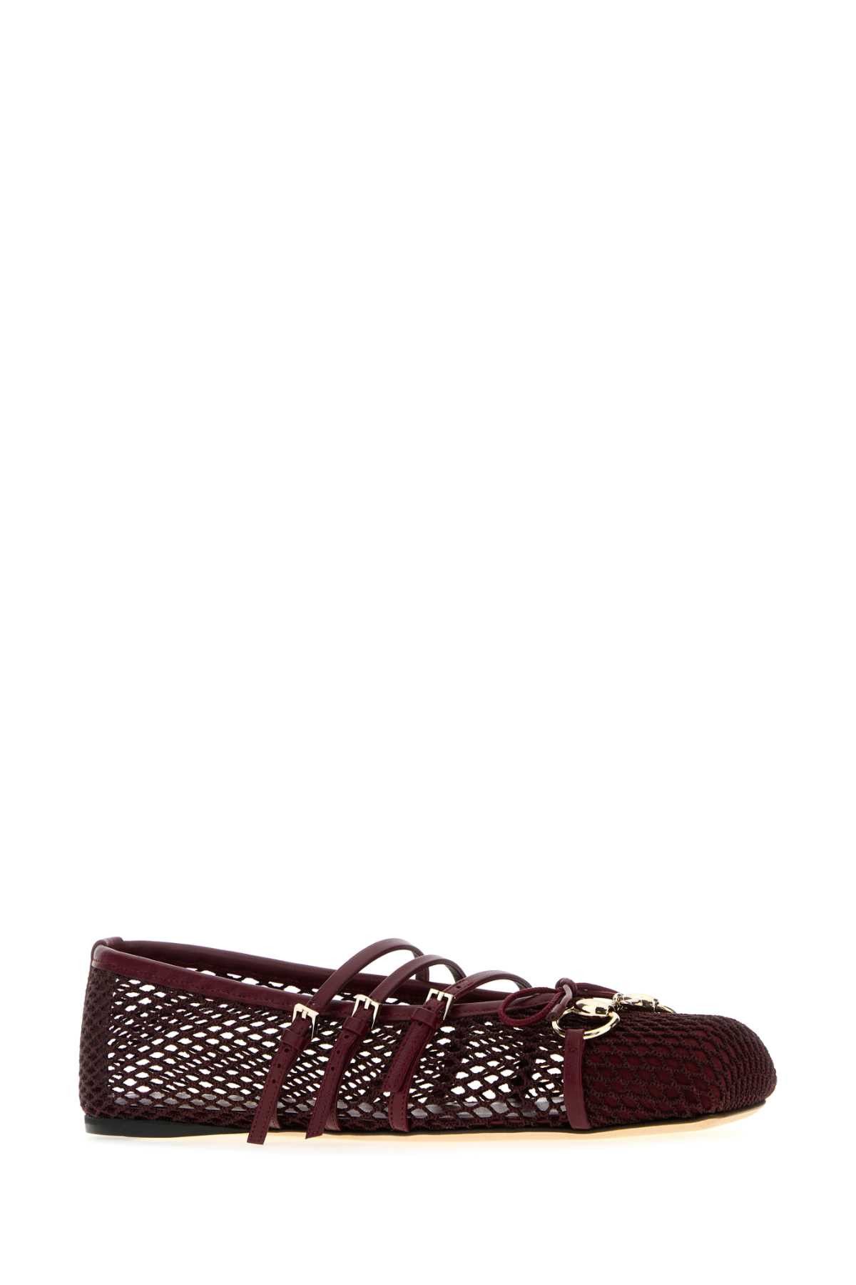 Gucci Burgundy Mesh Ballerinas Size US 7 / IT 37 - 2 Thumbnail
