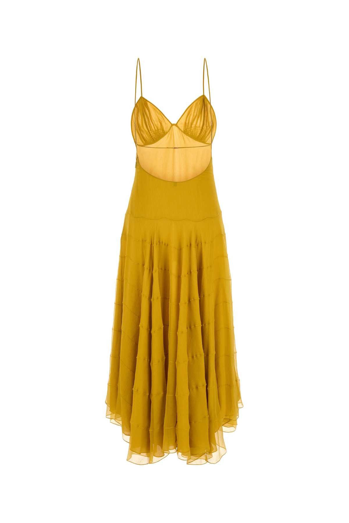 Saint Laurent Paris Yellow Crepe Dress Size S / US 4 / IT 40 - 2 Thumbnail