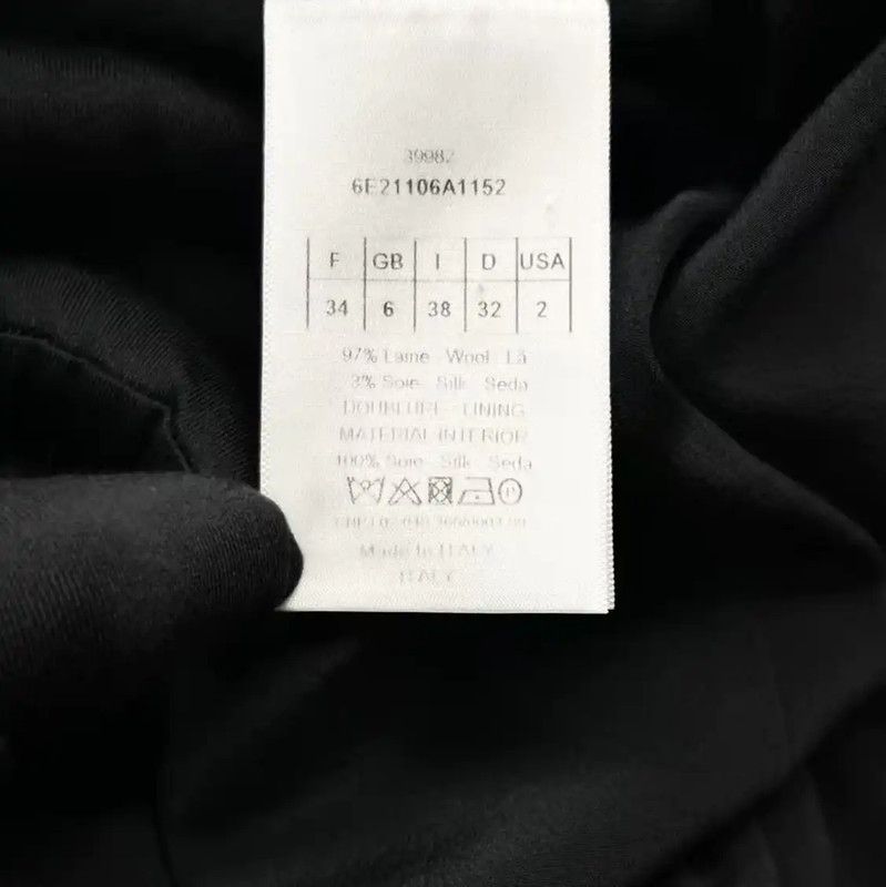 Dior Dior Black Wool A-Line Dress for Women 0089 Size XS / US 0-2 / IT 36-38 - 4 Thumbnail