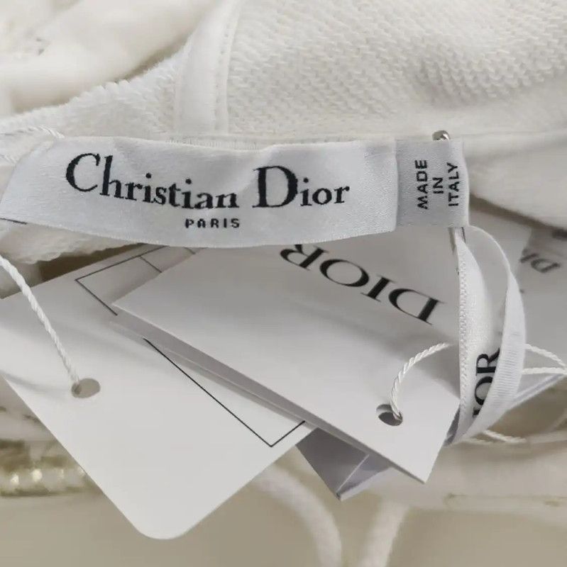 Dior Dior White Cotton Women's Hoodie 0089 Size S / US 4 / IT 40 - 3 Thumbnail