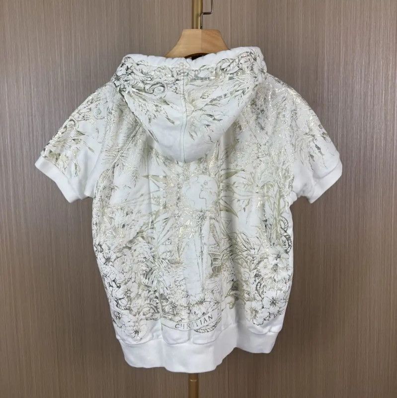 Dior Dior White Cotton Women's Hoodie 0089 Size S / US 4 / IT 40 - 2 Thumbnail