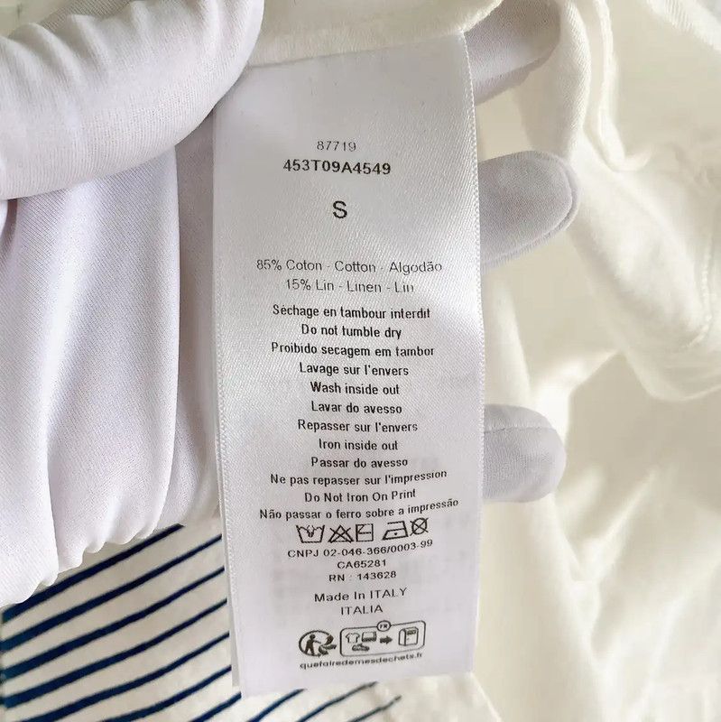 Dior Dior Summer White Cotton Printed T-Shirt 0089 Size S / US 4 / IT 40 - 7 Thumbnail