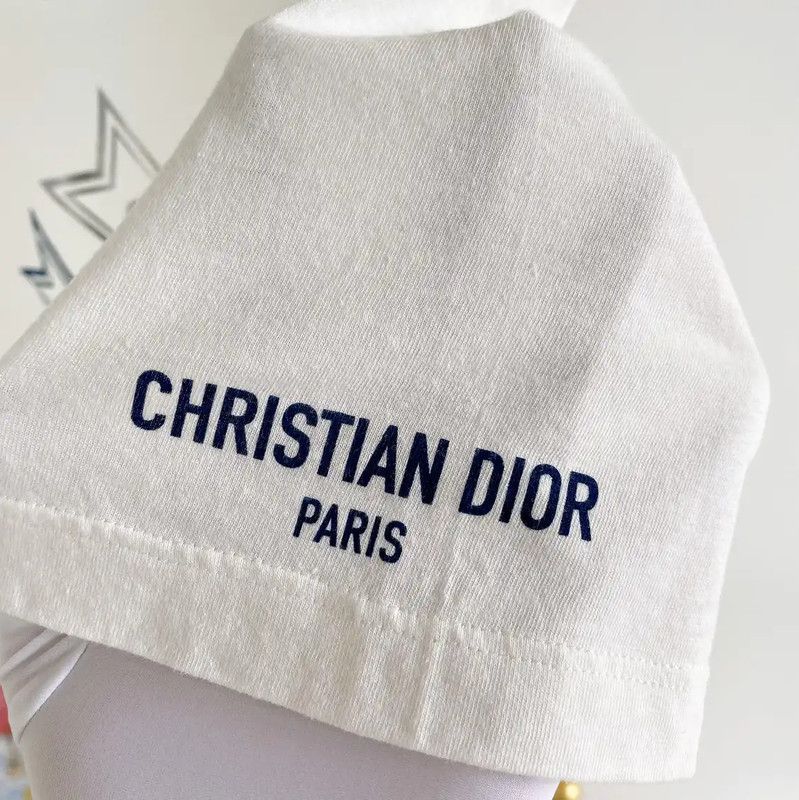 Dior Dior Summer White Cotton Printed T-Shirt 0089 Size S / US 4 / IT 40 - 5 Thumbnail