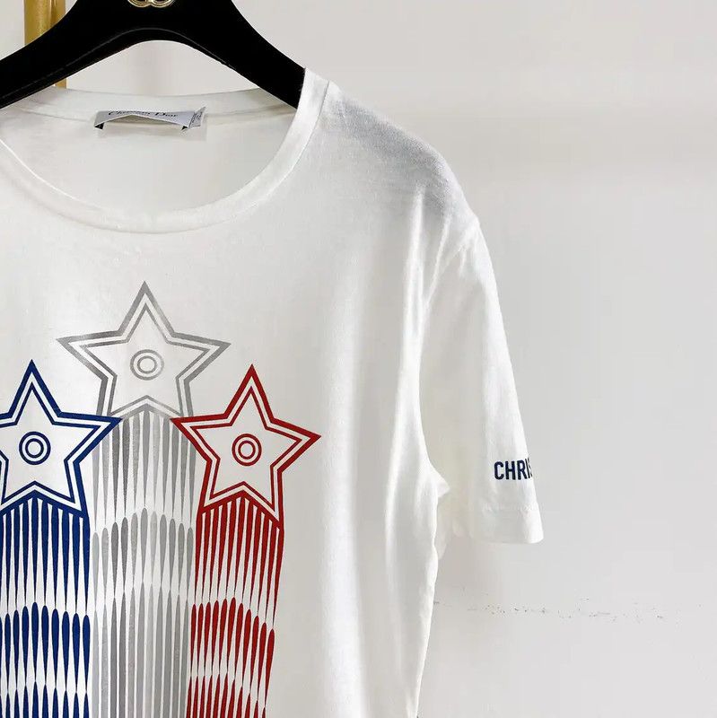 Dior Dior Summer White Cotton Printed T-Shirt 0089 Size S / US 4 / IT 40 - 3 Thumbnail