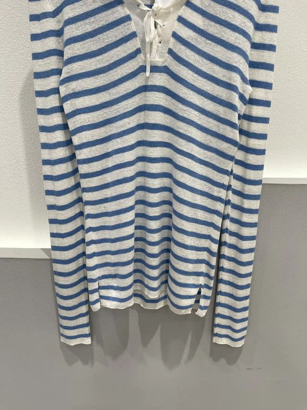 Dior Dior Striped Blue Silk Long Sleeve Top 0089 Size ONE SIZE - 4 Thumbnail