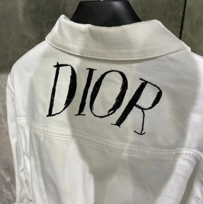 Dior Dior White Cotton Women's Jacket 0089 Size L / US 10 / IT 46 - 6 Thumbnail