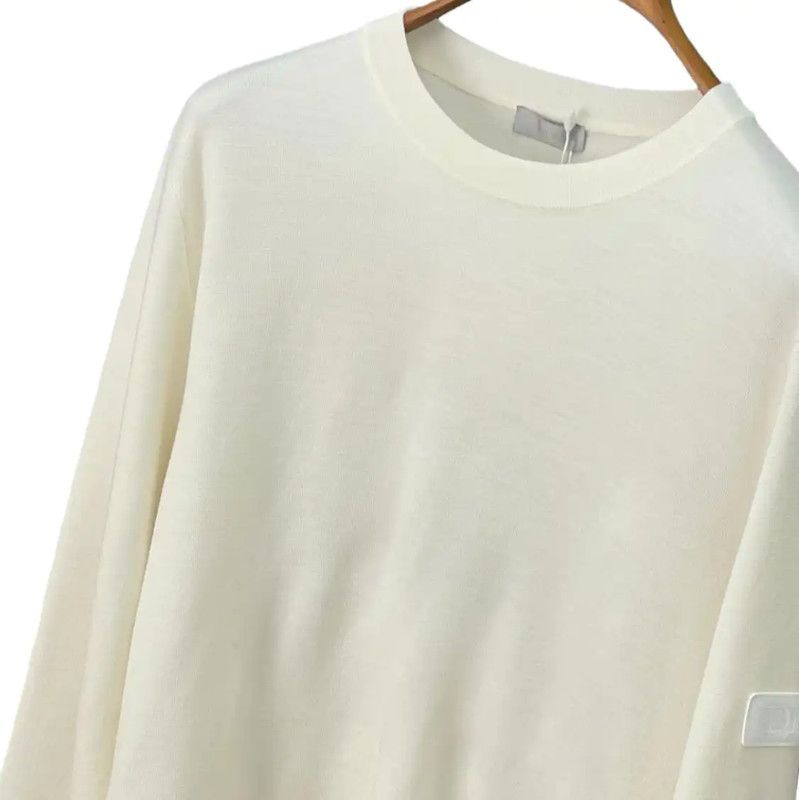 Dior Dior White Wool Long Sleeve Sweater 0089 Size L / US 10 / IT 46 - 4 Thumbnail