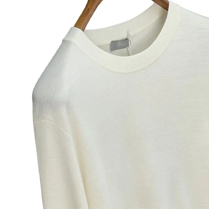 Dior Dior White Wool Long Sleeve Sweater 0089 Size L / US 10 / IT 46 - 6 Thumbnail