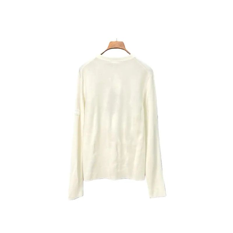 Dior Dior White Wool Long Sleeve Sweater 0089 Size L / US 10 / IT 46 - 2 Thumbnail