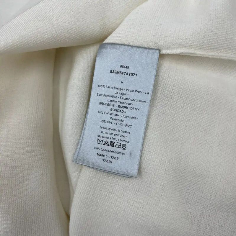 Dior Dior White Wool Long Sleeve Sweater 0089 Size L / US 10 / IT 46 - 7 Thumbnail