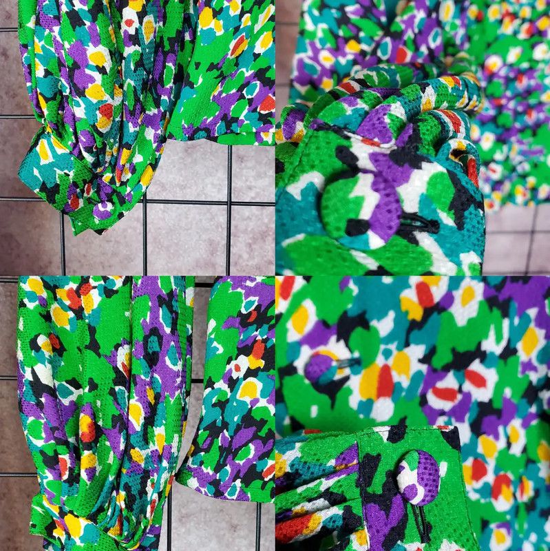 Dior Dior Green Floral Silk Long Sleeve Blouse 0089 Size M / US 6-8 / IT 42-44 - 5 Thumbnail