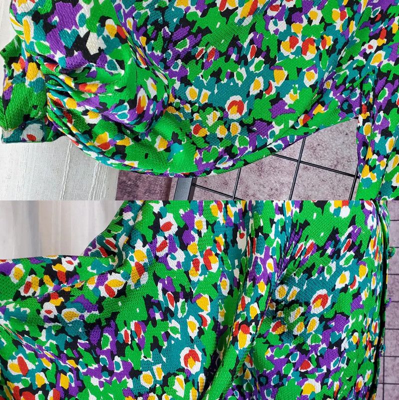 Dior Dior Green Floral Silk Long Sleeve Blouse 0089 Size M / US 6-8 / IT 42-44 - 7 Thumbnail