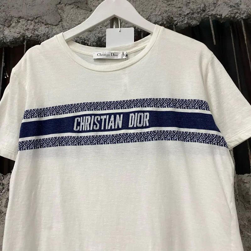 Dior Dior Women's White Cotton Short Sleeve T-Shirt 0089 Size M / US 6-8 / IT 42-44 - 3 Thumbnail
