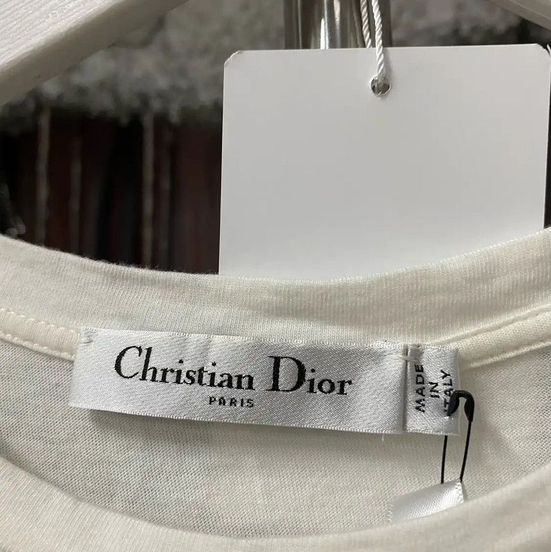 Dior Dior Women's White Cotton Short Sleeve T-Shirt 0089 Size M / US 6-8 / IT 42-44 - 5 Thumbnail