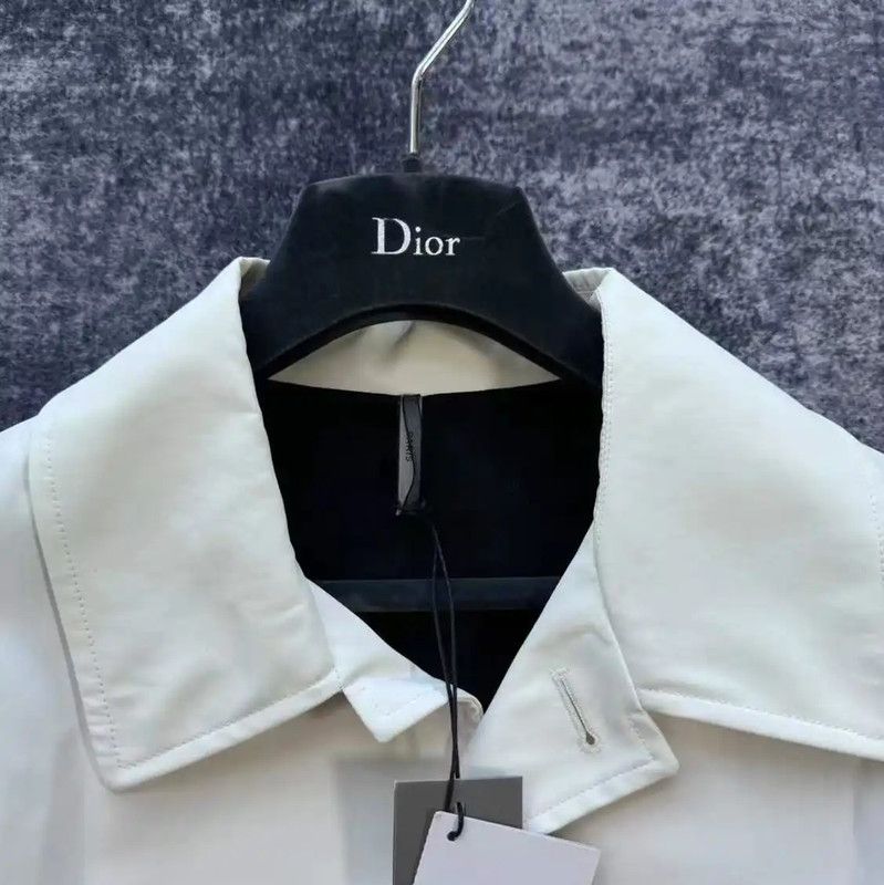 Dior Dior Off-White Cotton Women's Trench Coat 0089 Size L / US 10 / IT 46 - 4 Thumbnail