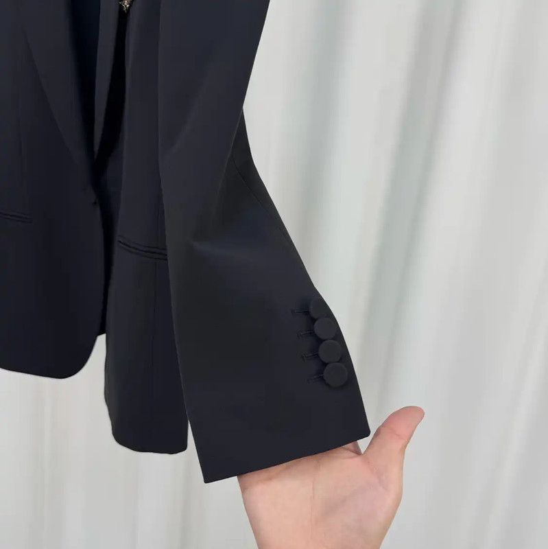 Dior Dior Black Silk Blend Jacket for Women 0089 Size S / US 4 / IT 40 - 4 Thumbnail