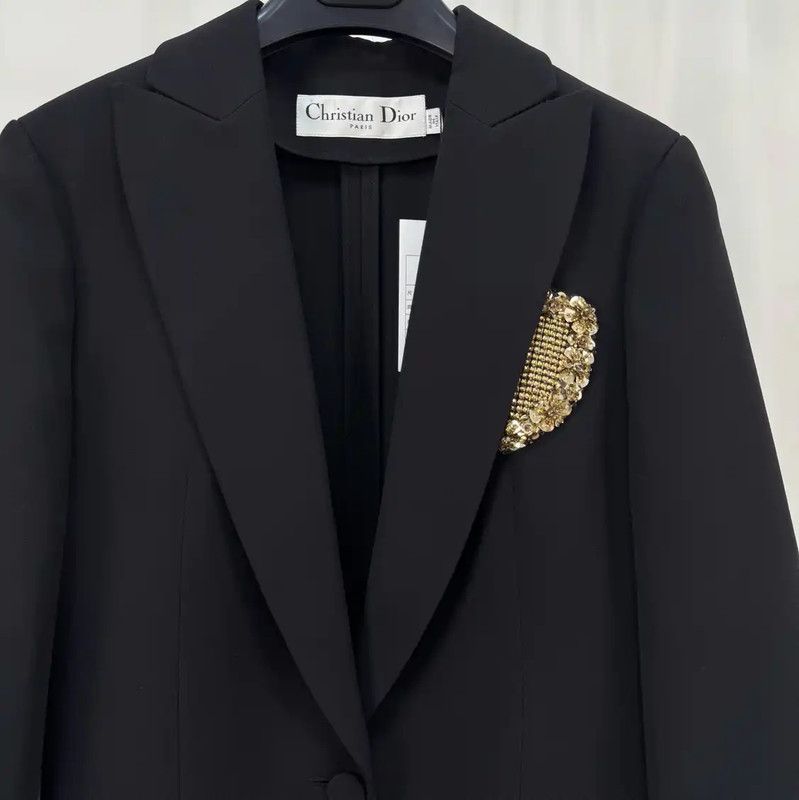 Dior Dior Black Silk Blend Jacket for Women 0089 Size S / US 4 / IT 40 - 3 Thumbnail