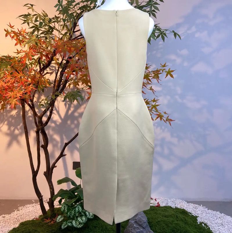 Dior Dior Beige Wool Women's Dress 0089 Size M / US 6-8 / IT 42-44 - 3 Thumbnail