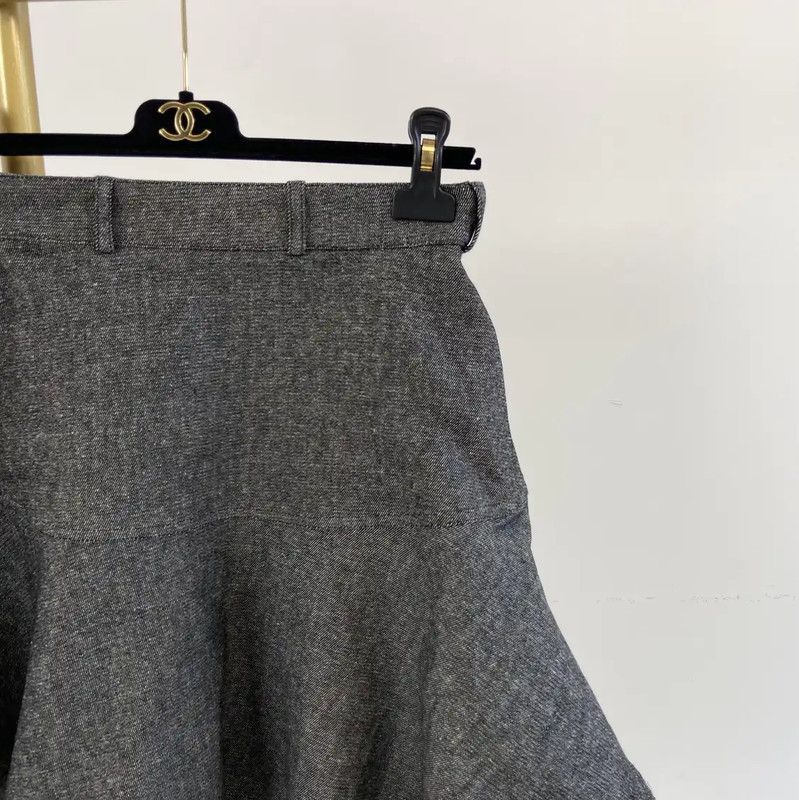 Dior Dior Gray Cotton Women's Flared Skirt 0089 Size 23" - 3 Thumbnail