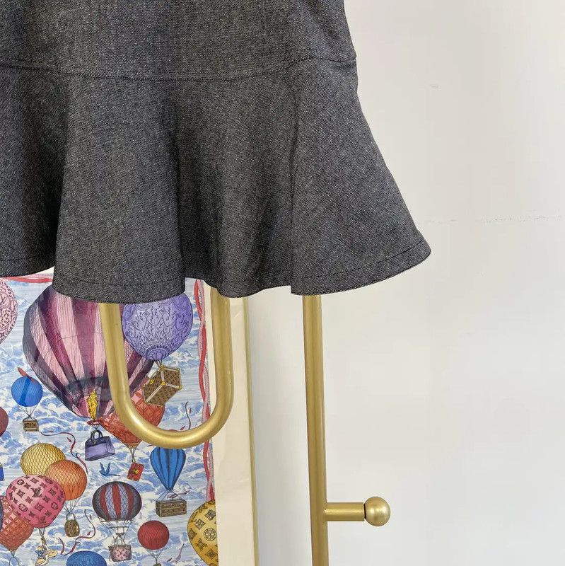 Dior Dior Gray Cotton Women's Flared Skirt 0089 Size 23" - 4 Thumbnail