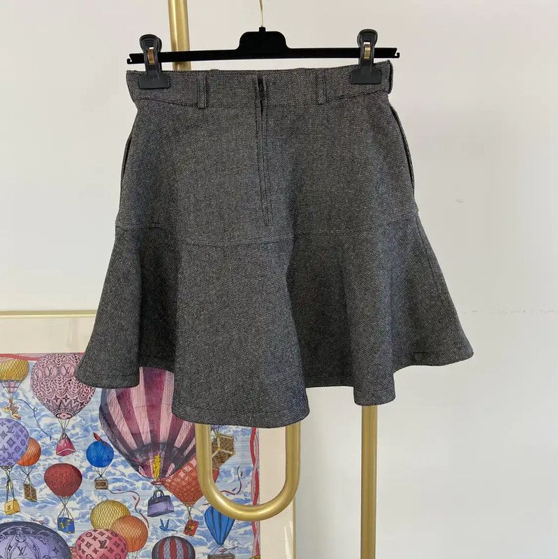 Dior Dior Gray Cotton Women's Flared Skirt 0089 Size 23" - 2 Thumbnail
