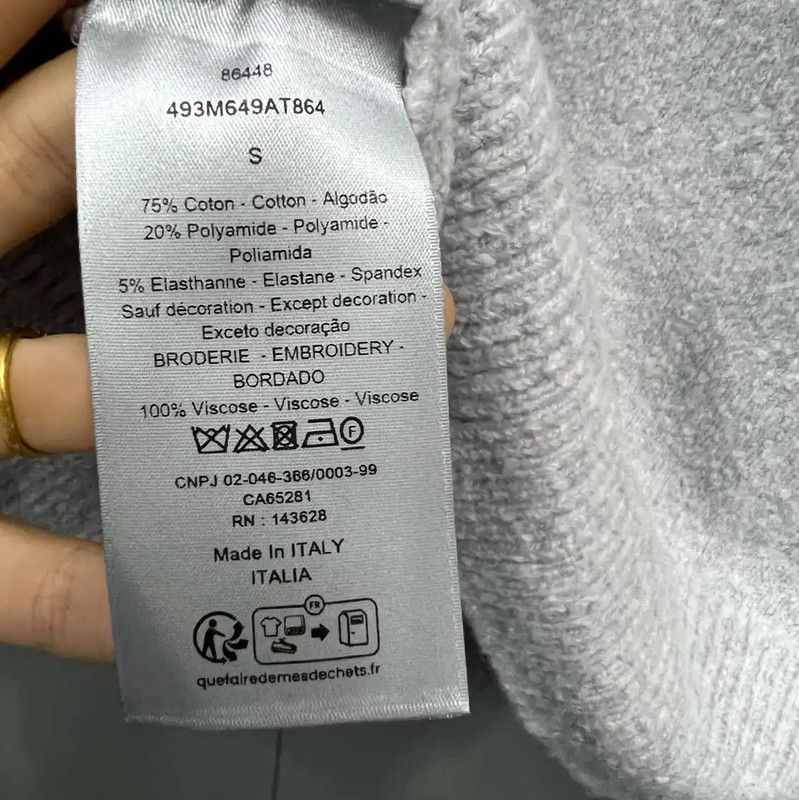 Dior Dior Gray Cotton Long Sleeve Sweatshirt for Women 0089 Size S / US 4 / IT 40 - 4 Thumbnail
