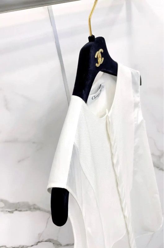 Dior Dior Women's Cotton White Sleeveless Top 0089 Size M / US 6-8 / IT 42-44 - 7 Thumbnail