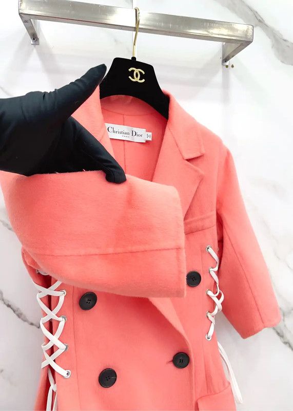 Dior Dior Pink Wool Blend Long Coat for Spring 0089 Size S / US 4 / IT 40 - 5 Thumbnail