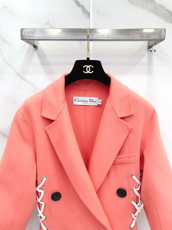 Dior Dior Pink Wool Blend Long Coat for Spring 0089 Size S / US 4 / IT 40 - 3 Thumbnail