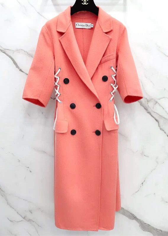 Dior Dior Pink Wool Blend Long Coat for Spring 0089 Size S / US 4 / IT 40 - 4 Thumbnail