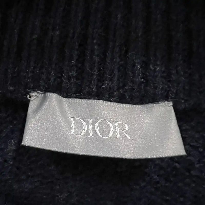 Dior Dior Navy Wool Long Sleeve Pullover Sweater 0089 Size L / US 10 / IT 46 - 2 Thumbnail