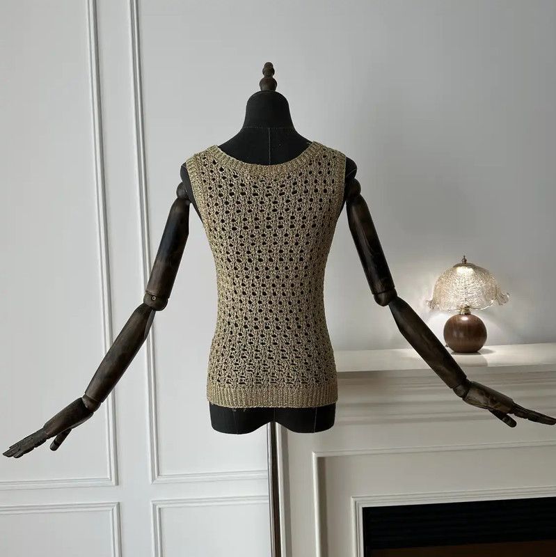 Dior Dior Gold Knitted Women's Sweater 0089 Size M / US 6-8 / IT 42-44 - 2 Thumbnail