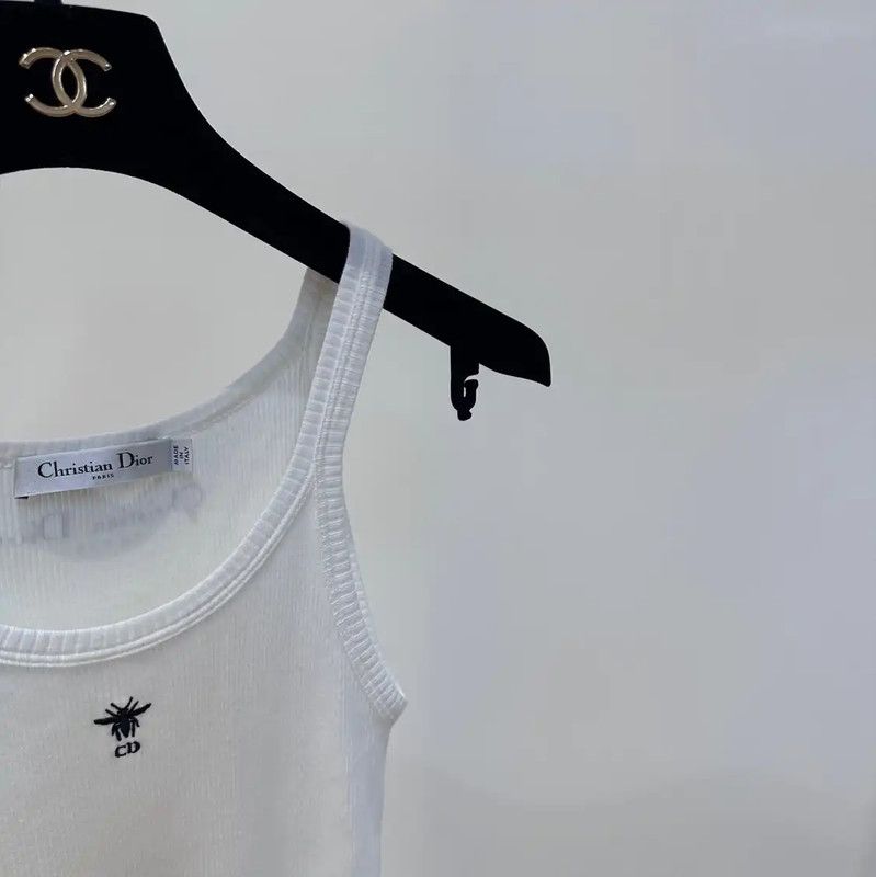 Dior Dior White Women's Graphic Tank Top 0089 Size S / US 4 / IT 40 - 3 Thumbnail