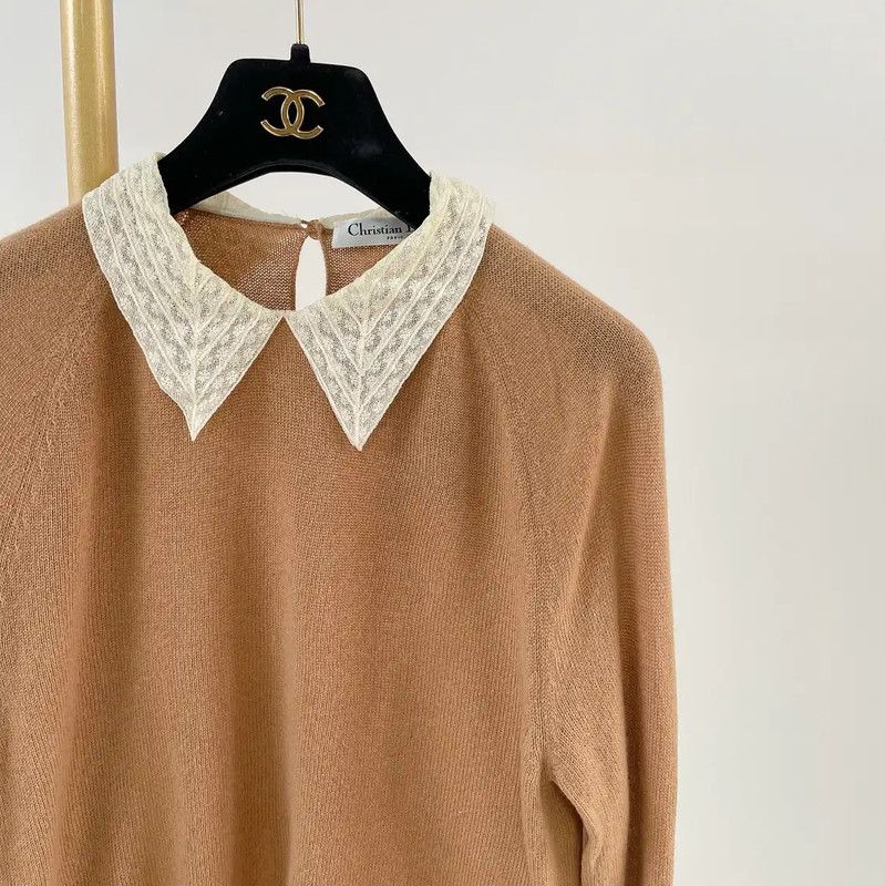 Dior Dior Brown Cashmere Long Sleeve Sweater 0089 Size S / US 4 / IT 40 - 3 Thumbnail