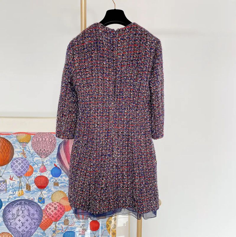 Dior Dior Multi-Color Wool Long Sleeve Dress 0089 Size S / US 4 / IT 40 - 7 Thumbnail
