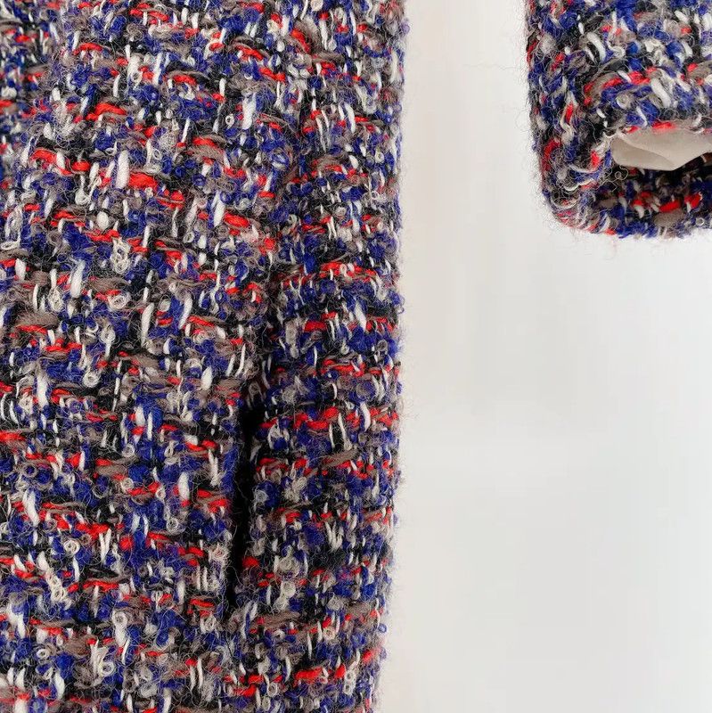 Dior Dior Multi-Color Wool Long Sleeve Dress 0089 Size S / US 4 / IT 40 - 4 Thumbnail