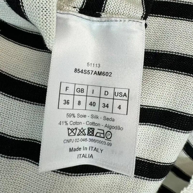 Dior Dior Women's Striped T-Shirt with J'ADIOR Logo 0089 Size S / US 4 / IT 40 - 5 Thumbnail