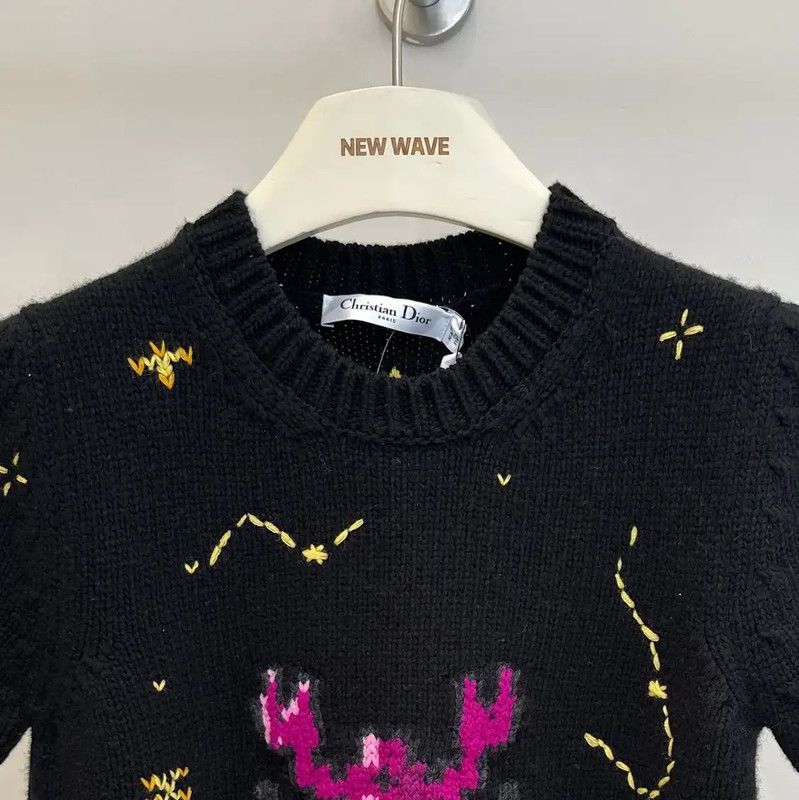 Dior Dior Short Sleeve Black Wool Sweater 0089 Size M / US 6-8 / IT 42-44 - 3 Thumbnail