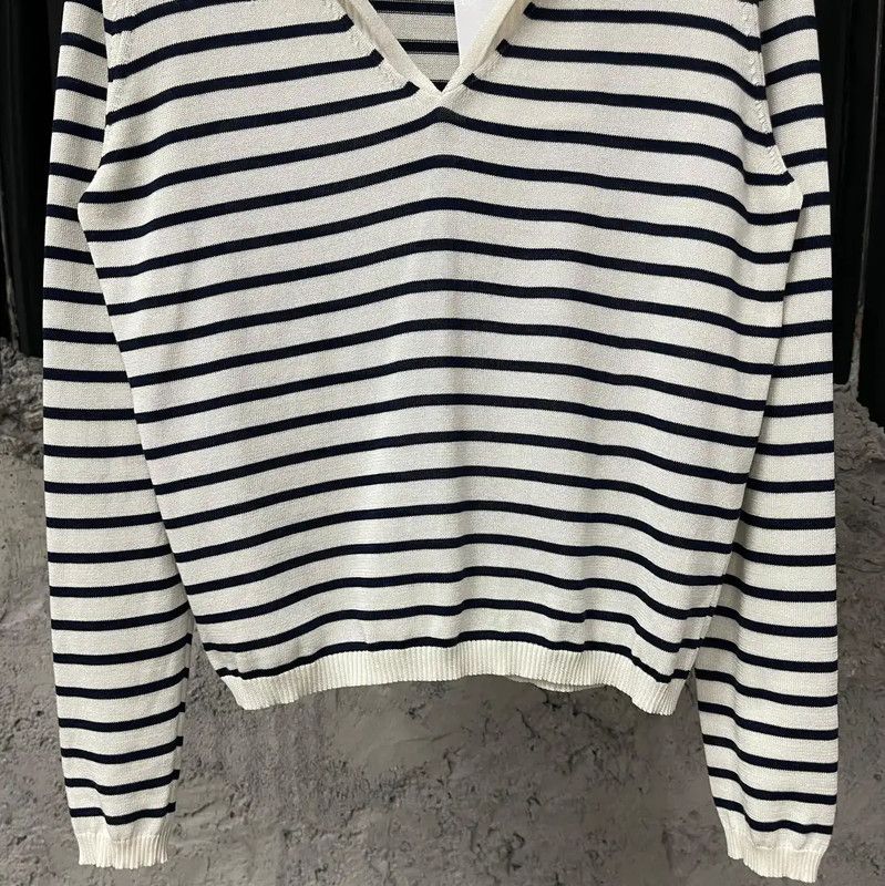 Dior Dior Striped Embroidered Long Sleeve Top 0089 Size ONE SIZE - 5 Thumbnail