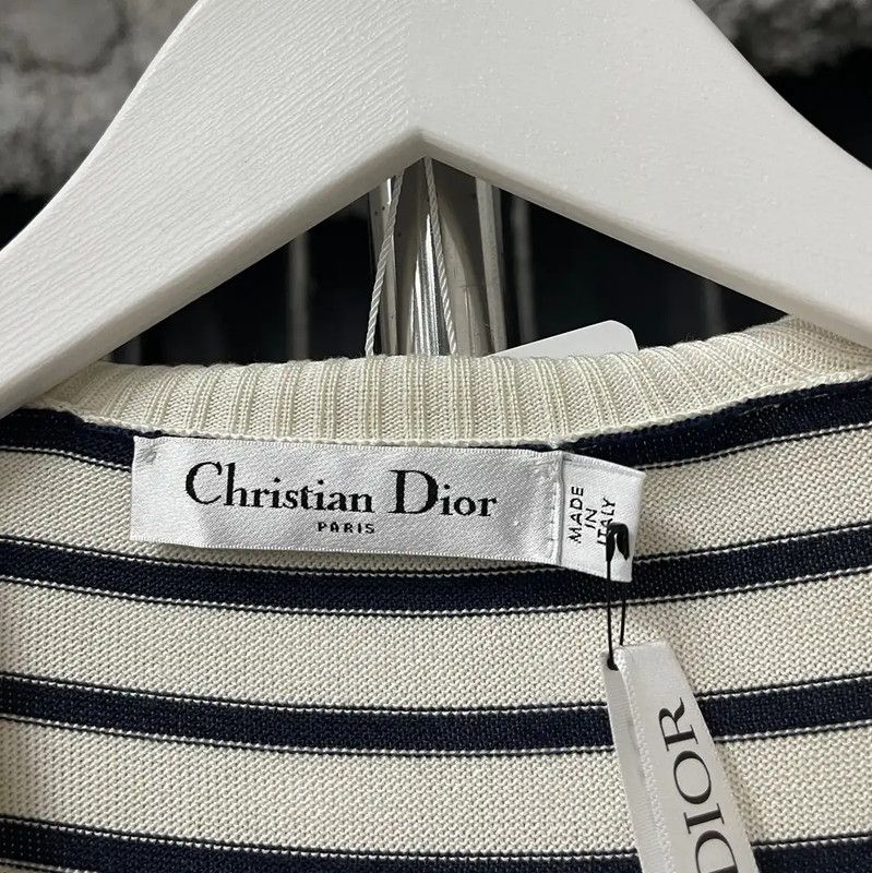Dior Dior Striped Embroidered Long Sleeve Top 0089 Size ONE SIZE - 6 Thumbnail