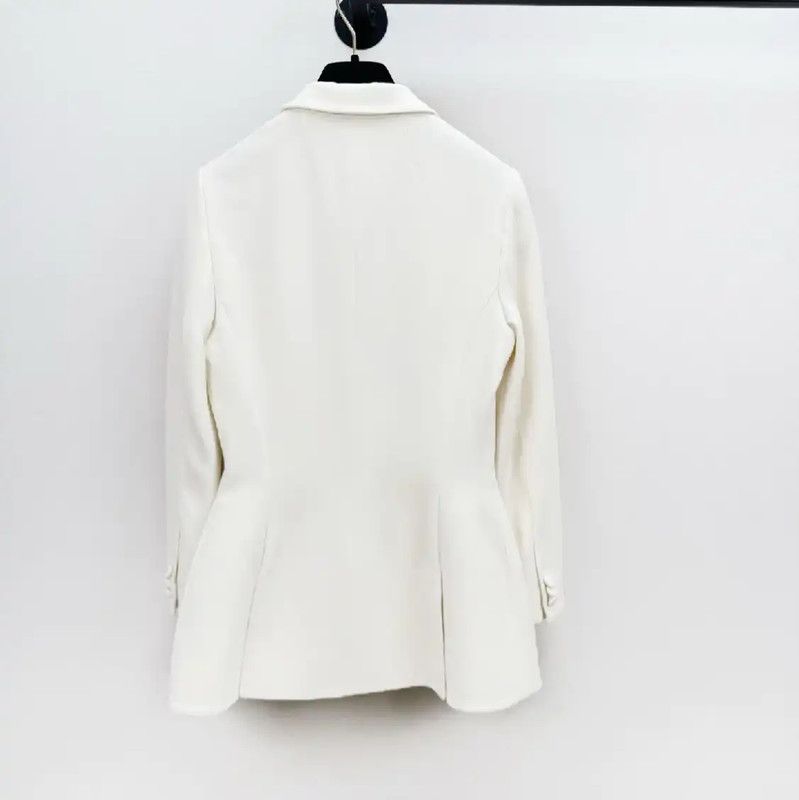 Dior Dior White Silk Women's Trench Coat 0089 Size S / US 4 / IT 40 - 2 Thumbnail