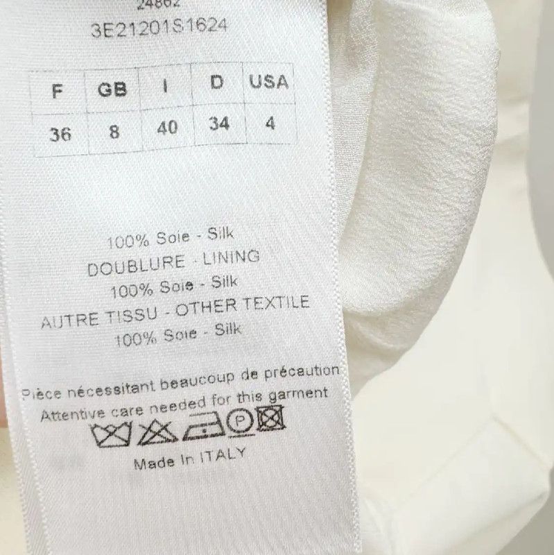 Dior Dior White Silk Women's Trench Coat 0089 Size S / US 4 / IT 40 - 6 Thumbnail